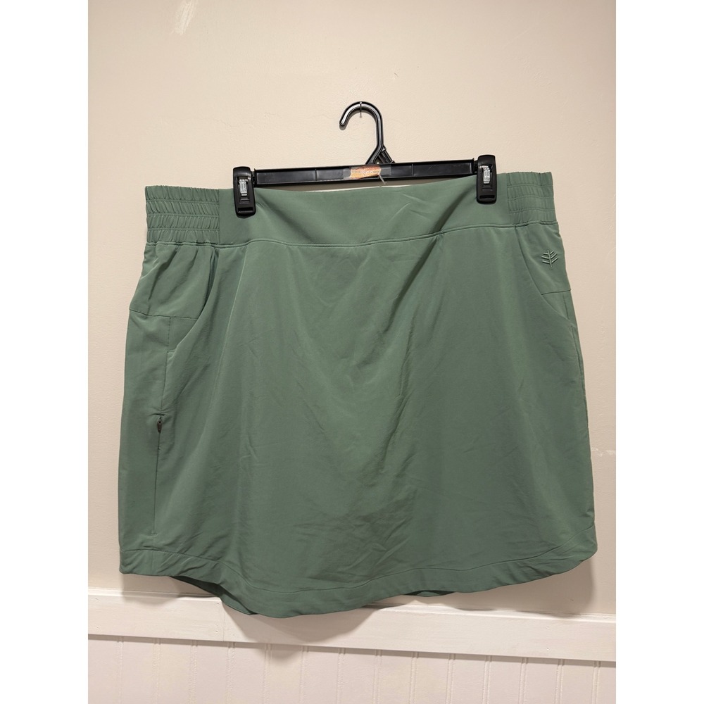 Coolibar Pisa Travel Skort Sage Green UPF 50+ Tennis Activewear Women Size XXL